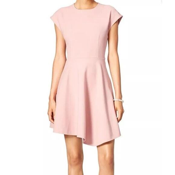 Tibi Anson Dress 8 Minimalist Pink Crepe Feminine Mod Chic Pockets Hourglass‎ - Picture 1 of 16